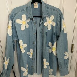Tricia Fix Blue Floral Button Down Shirt